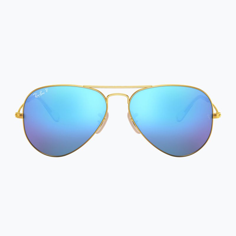 Occhiali da sole Ray-Ban Aviator Classic oro opaco/blu polarizzati 2