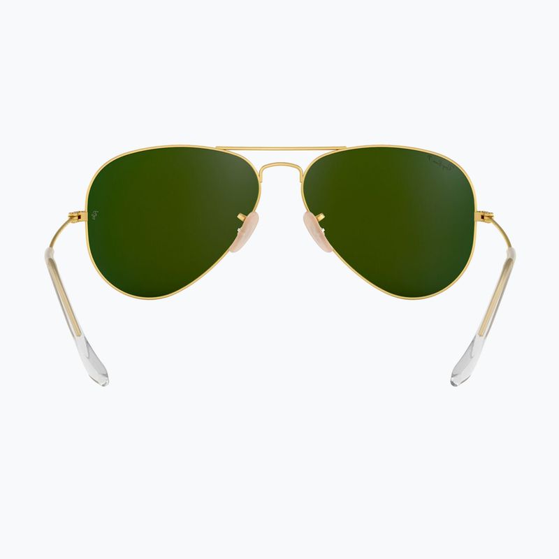 Occhiali da sole Ray-Ban Aviator Classic oro opaco/blu polarizzati 5