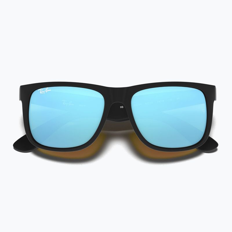 Occhiali da sole Ray-Ban Justin Classic matt black gum/blue mirror 3