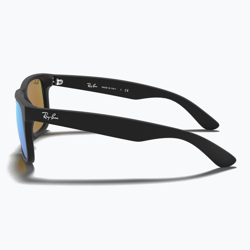 Occhiali da sole Ray-Ban Justin Classic matt black gum/blue mirror 7