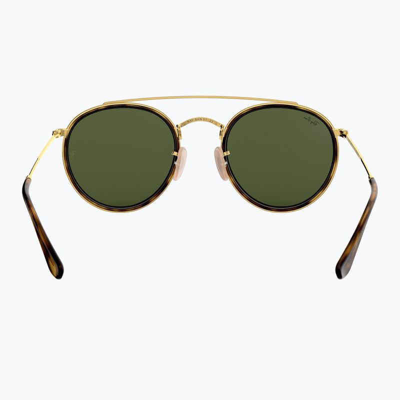 Occhiali da sole Ray-Ban Round Double Bridge arista gold/green g-15 5