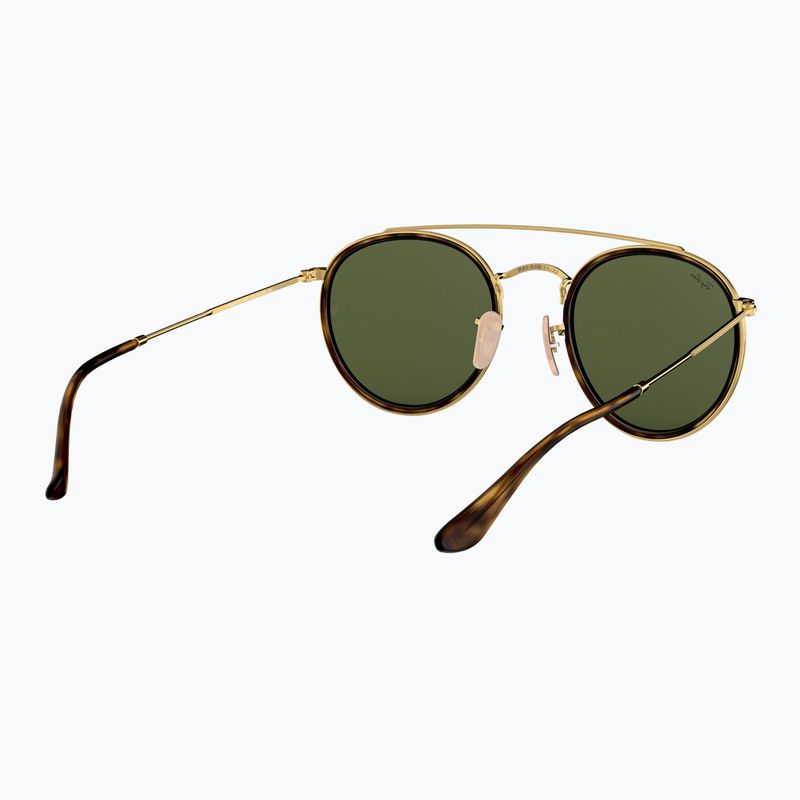 Occhiali da sole Ray-Ban Round Double Bridge arista gold/green g-15 6