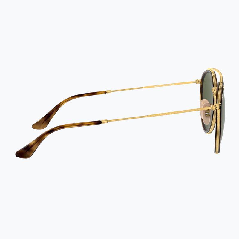 Occhiali da sole Ray-Ban Round Double Bridge arista gold/green g-15 7