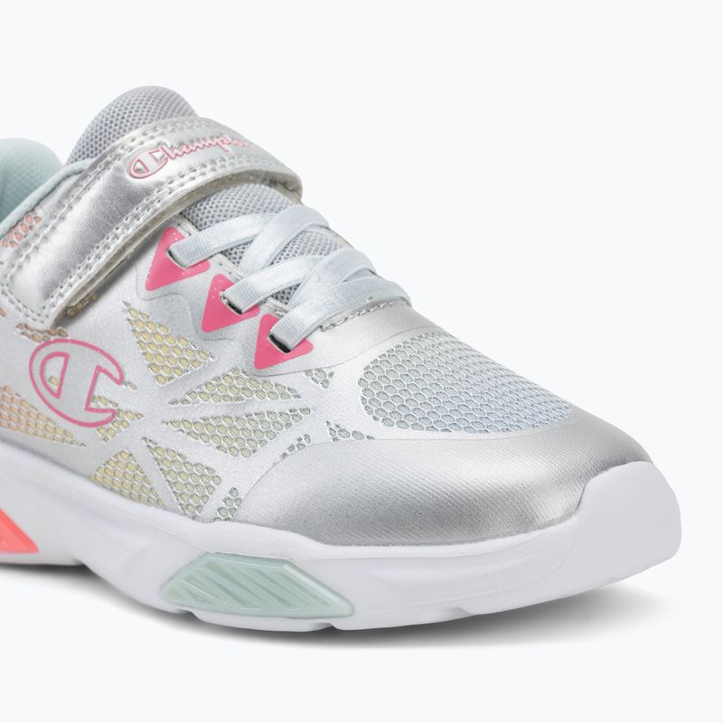 Scarpe per bambini Champion Wave Tri G PS Low Cut silver/blue burgundy/imperial light blue 7
