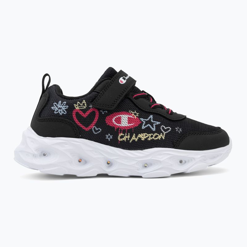 Scarpe per bambini Champion Funfair Print G PS Low Cut new black/fluorescent pink/imperial light blue 2