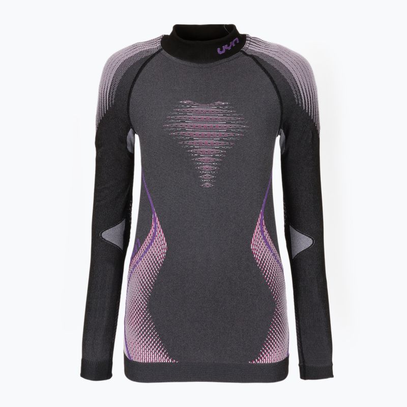 Maglia termica donna a maniche lunghe UYN Evolutyon UW Shirt Turtle Neck antracite melange/raspberry/viola