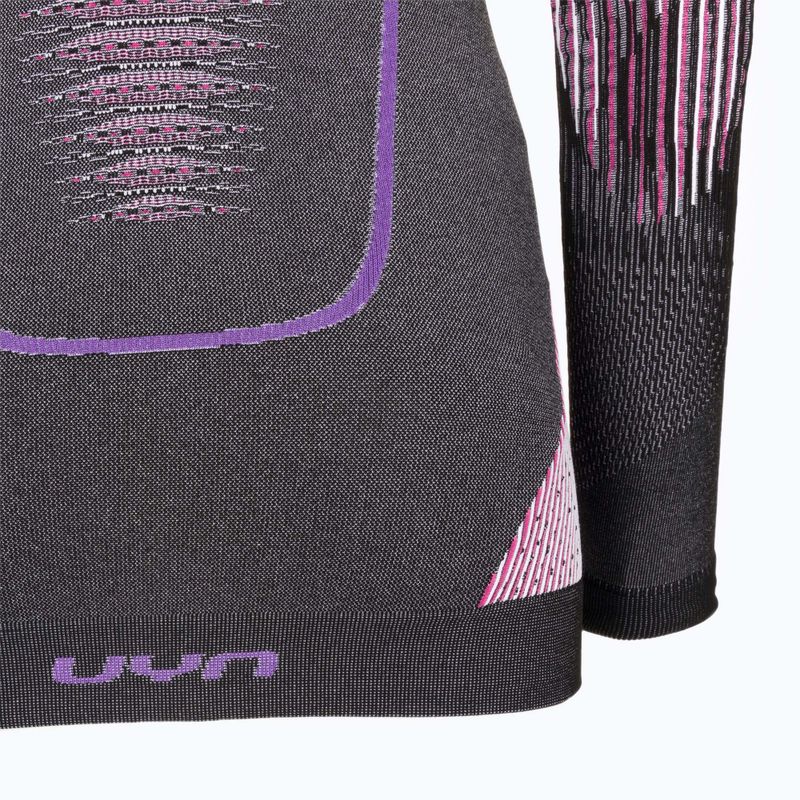 Maglia termica donna a maniche lunghe UYN Evolutyon UW Shirt Turtle Neck antracite melange/raspberry/viola 5