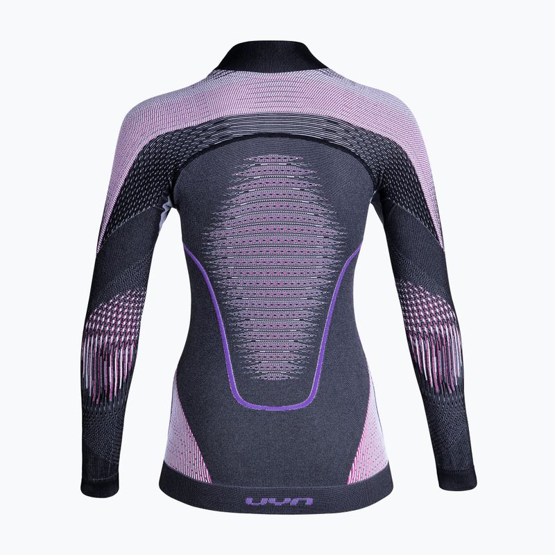 Maglia termica donna a maniche lunghe UYN Evolutyon UW Shirt Turtle Neck antracite melange/raspberry/viola 7