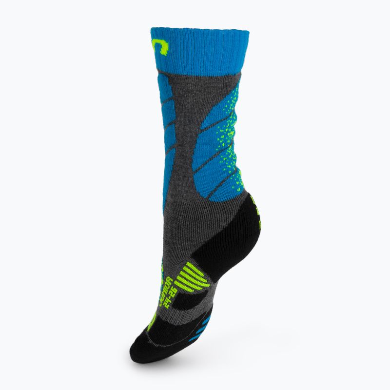 Calze UYN Ski Junior grigio medio melange/turchese 2