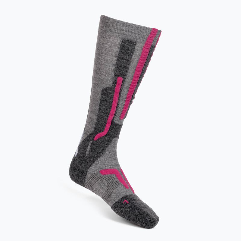 Calze UYN Ski Merino donna grigio chiaro/rosa