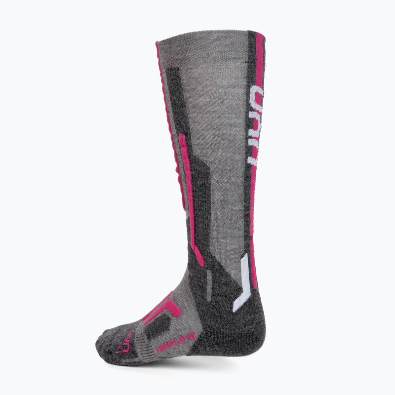 Calze UYN Ski Merino donna grigio chiaro/rosa 3
