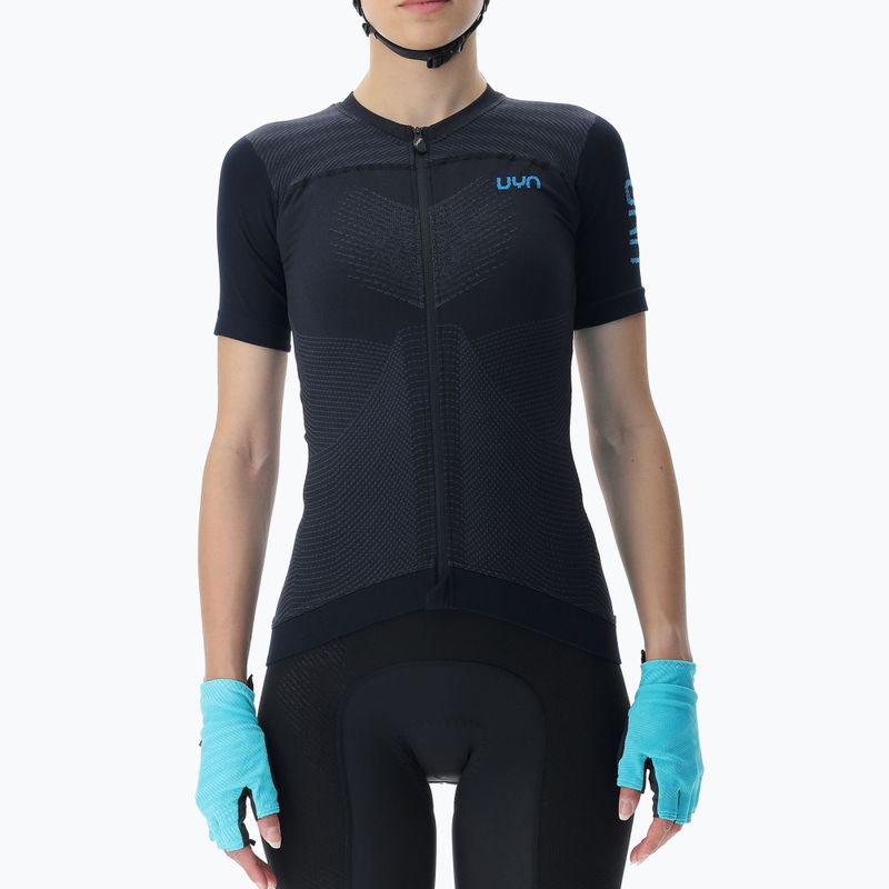 Maglia ciclismo donna UYN Garda nero/peacot