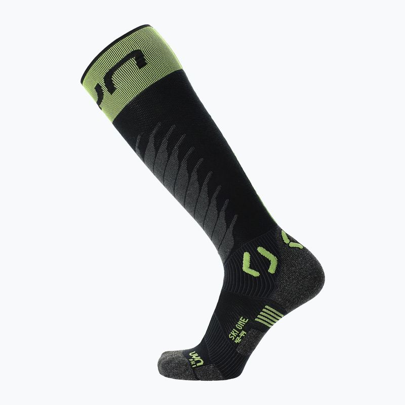 Calze da sci UYN Ski One Merino nero/lime da uomo