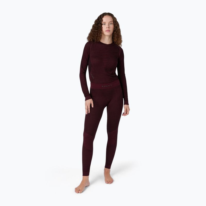 Pantaloni termici donna UYN Fusyon Biotech windsor wine 2