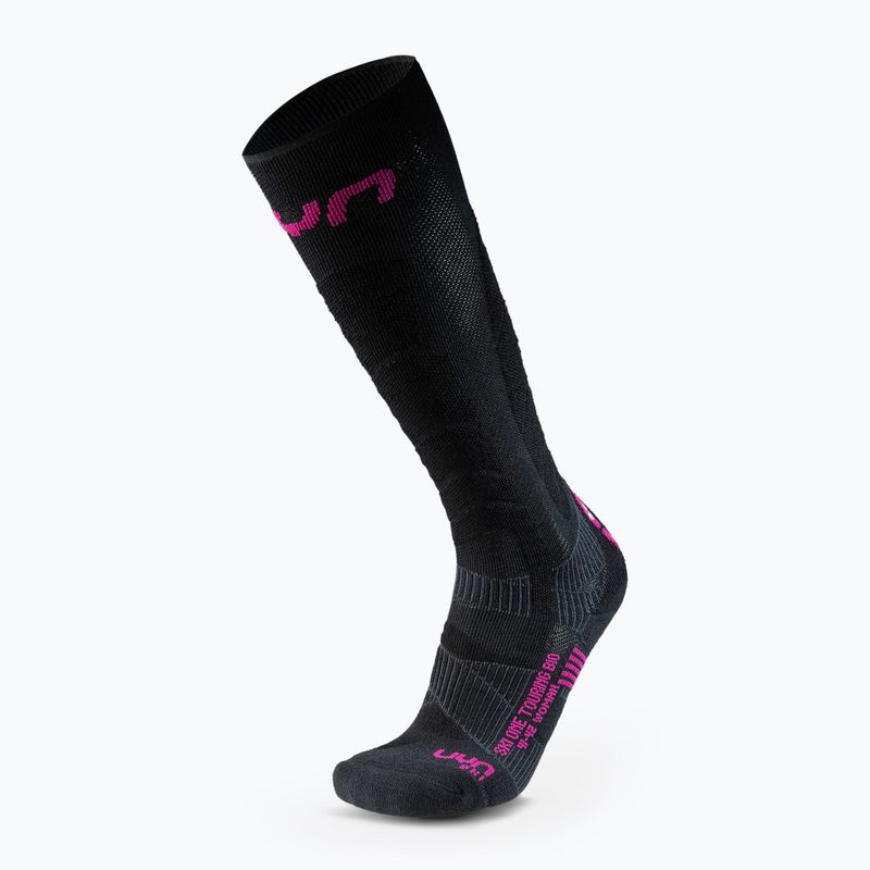 Calze da sci da donna UYN Ski Touring One Bio nero/rosa yarrow 5