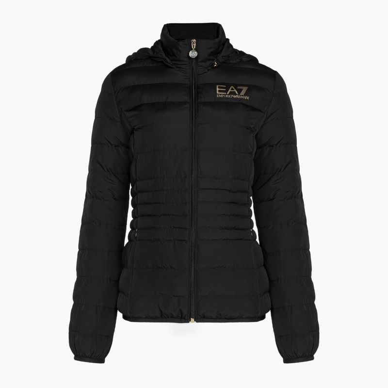 Giacca da donna EA7 Emporio Armani Train Core Lady Eco Down Hoodie black/logo light gold