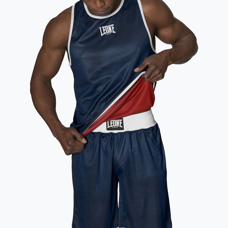 Canotta da allenamento da uomo LEONE 1947 Double Face Boxing Singlet blu/rosso 3