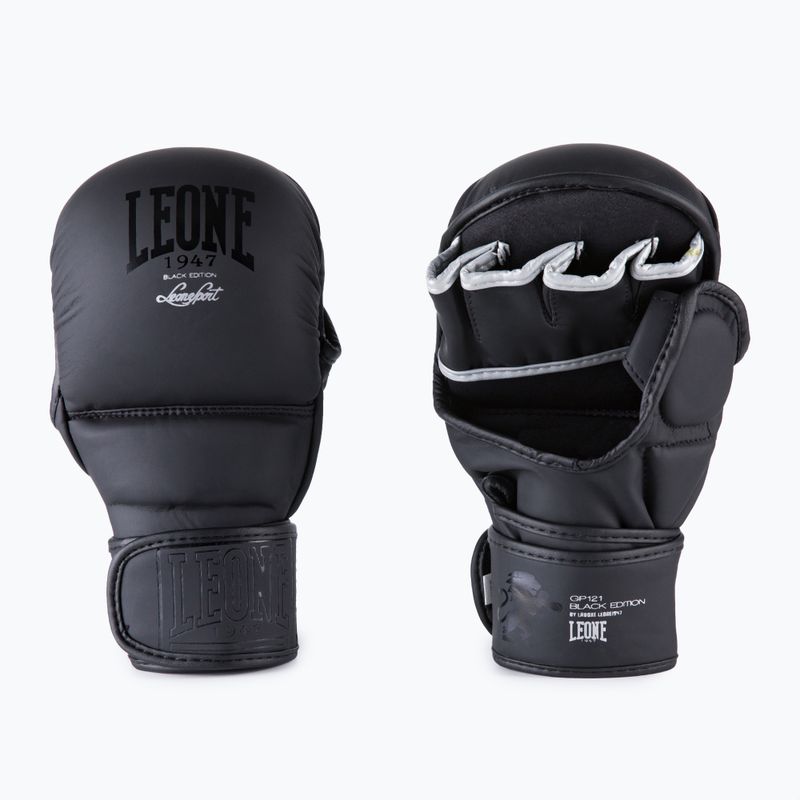 LEONE 1947 Black Edition Guanti da sparring MMA neri