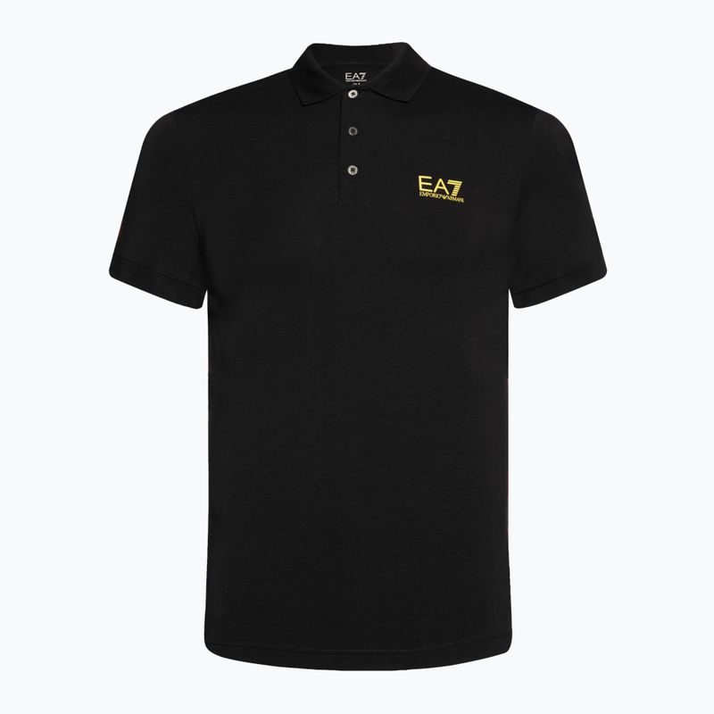 Polo uomo EA7 Emporio Armani Train Core ID nero/oro con logo
