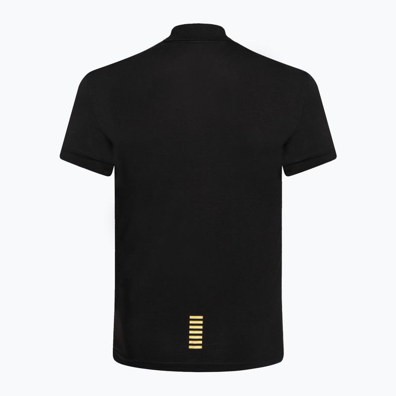 Polo uomo EA7 Emporio Armani Train Core ID nero/oro con logo 2