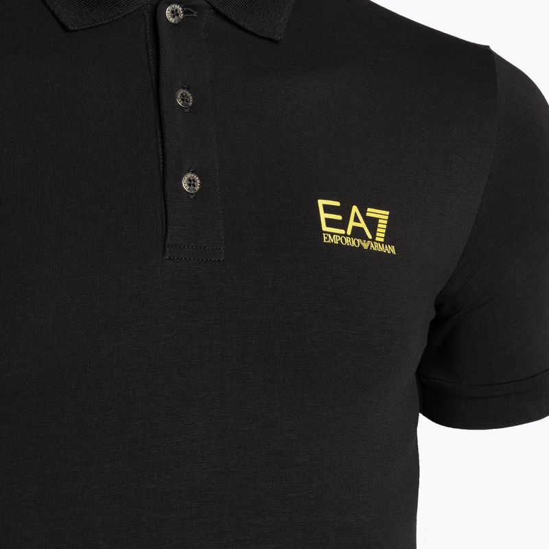 Polo uomo EA7 Emporio Armani Train Core ID nero/oro con logo 3