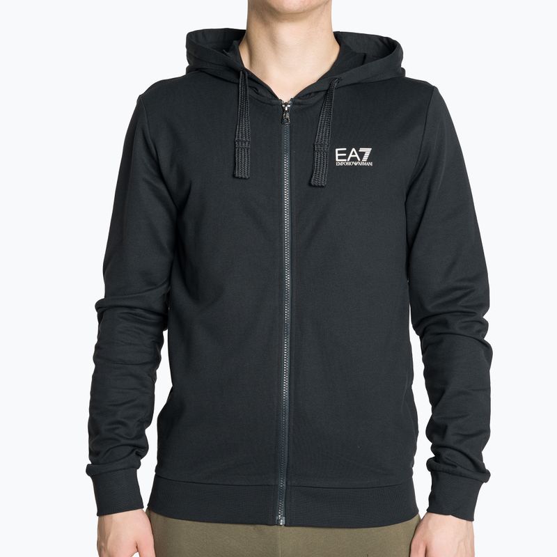 Felpa da uomo EA7 Emporio Armani Train Core ID con cappuccio FZ Coft blu notte