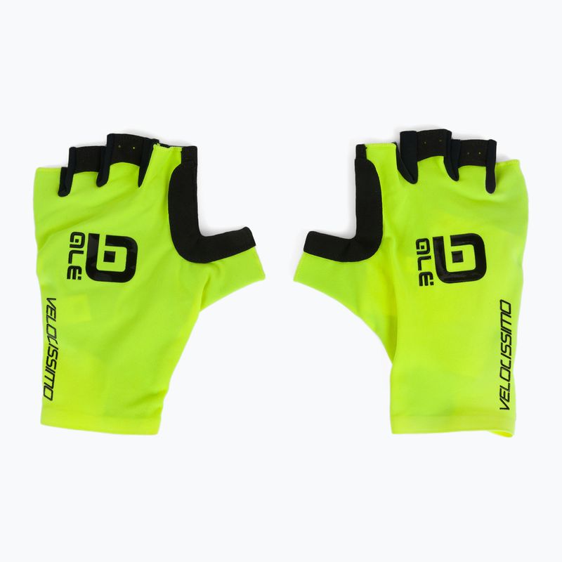 Guanti da ciclismo Alé Velocissimo giallo fluo/nero 3