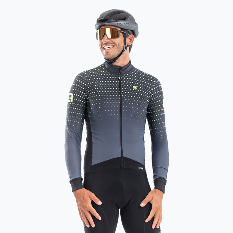 Felpa ciclismo uomo Alé Bullet nero grigio nero/grigio