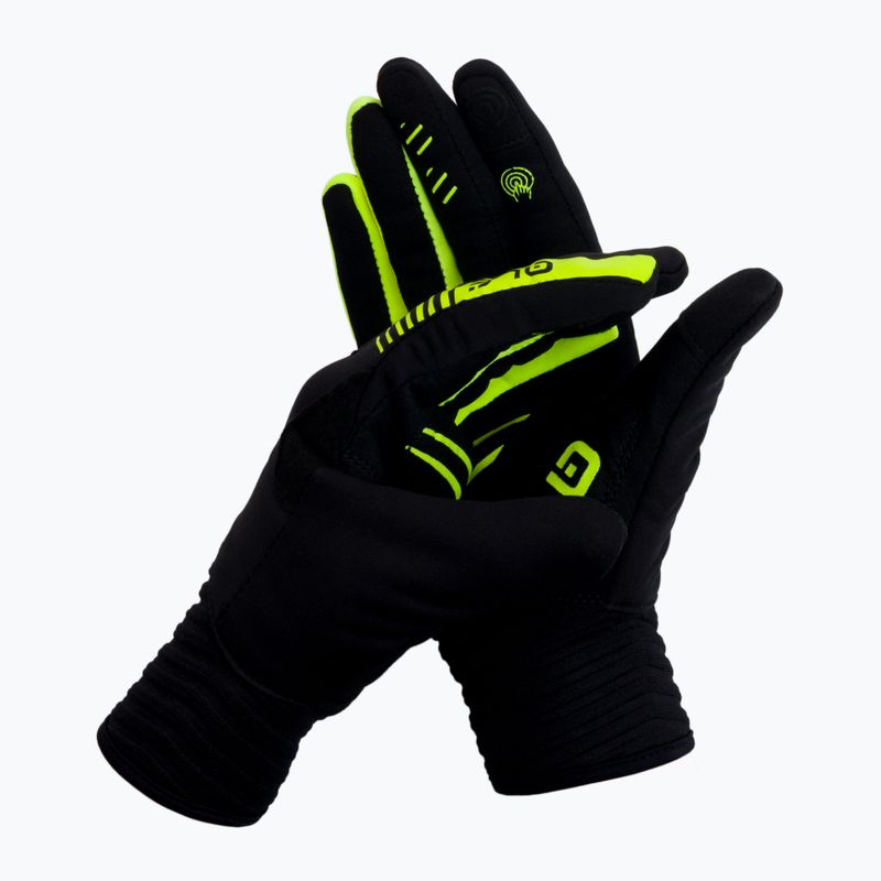 Guanti da bici Alé Windprotection nero giallo fluo nero/giallo fluo