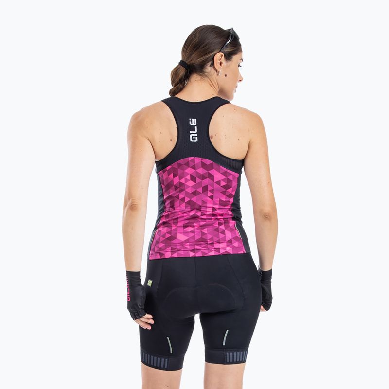 Maglia ciclismo donna Alé Top Donna Triangles rosa fluo/viola 4
