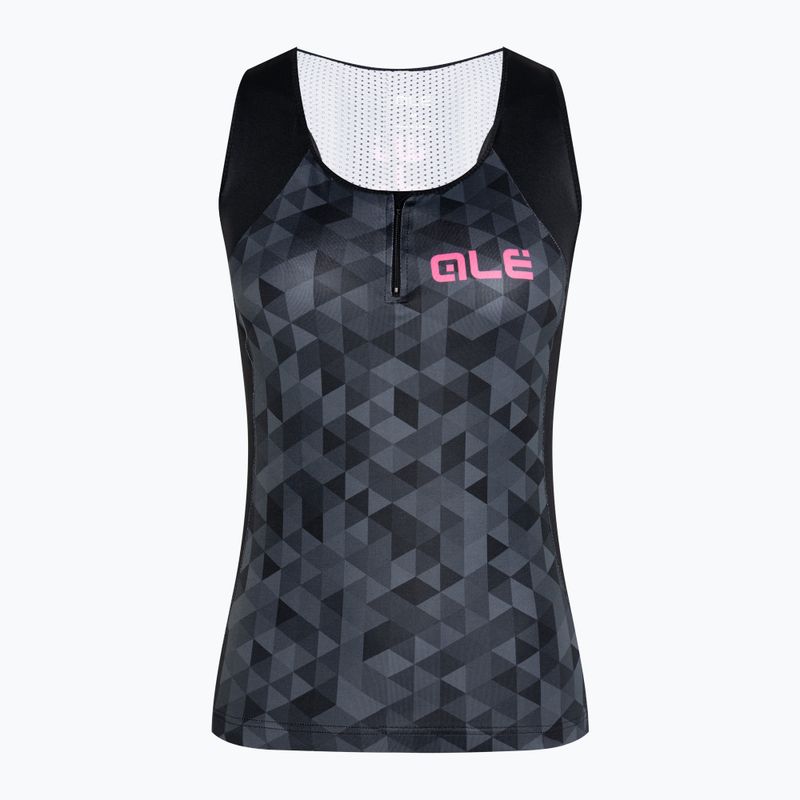 Maglia ciclismo donna Alé Top Donna Triangles grigio/nero 6