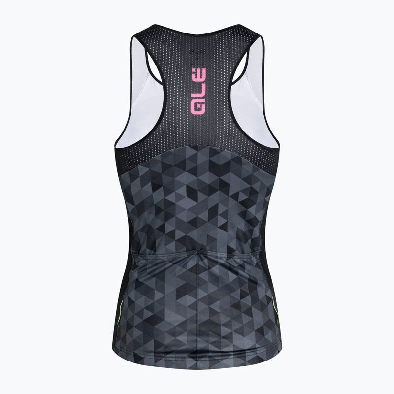 Maglia ciclismo donna Alé Top Donna Triangles grigio/nero 7