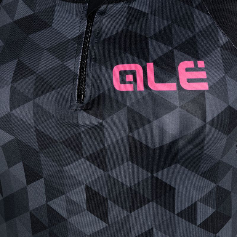 Maglia ciclismo donna Alé Top Donna Triangles grigio/nero 8