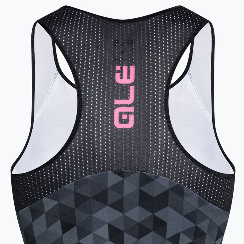 Maglia ciclismo donna Alé Top Donna Triangles grigio/nero 9