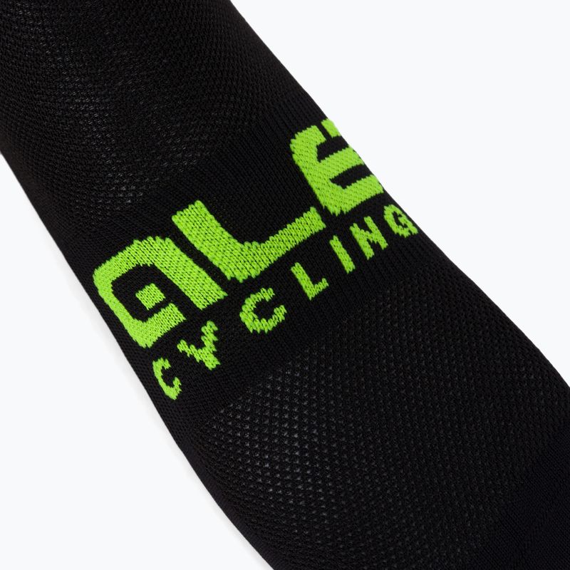 Calze da bici Alé Q-Skin 16 cm Scanner nero/giallo fluo 3