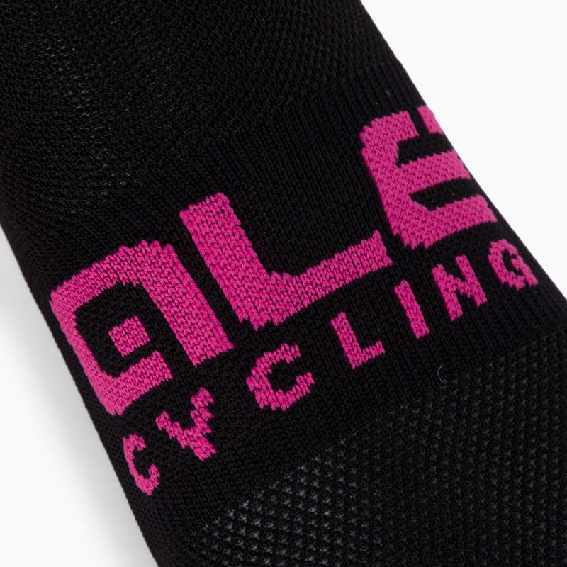 Calze da bici Alé Q-Skin 16 cm Scanner nero/ciclamino 3