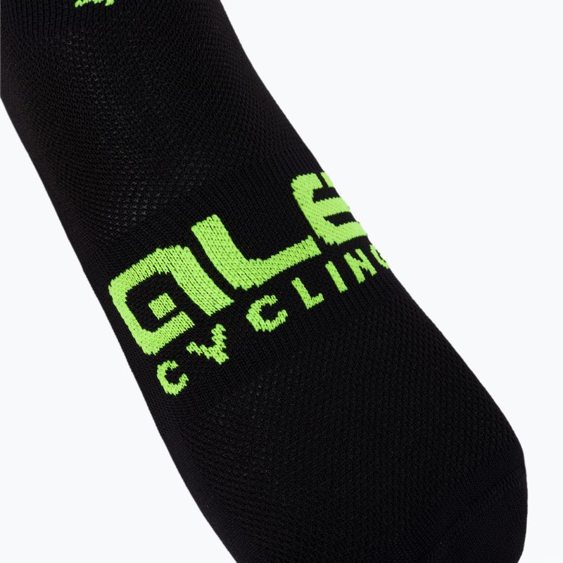 Calze da ciclismo Alé Calza Q-Skin 16 cm Stars nero/giallo fluo 3