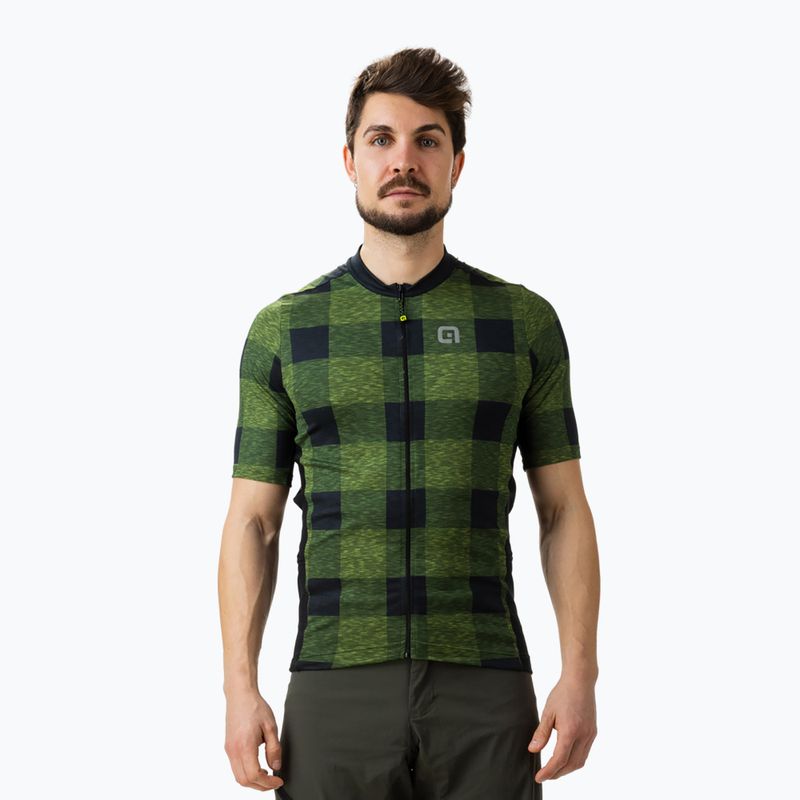 Maglia ciclismo Alé Maglia MC uomo verde scozzese