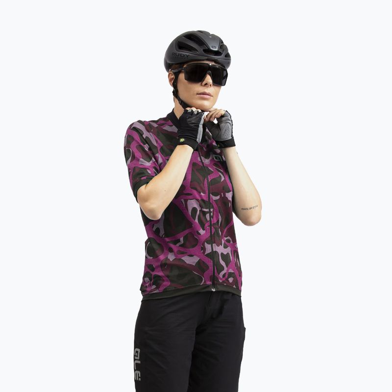 Maglia ciclismo donna Alé Maglia Donna MC Woodland viola