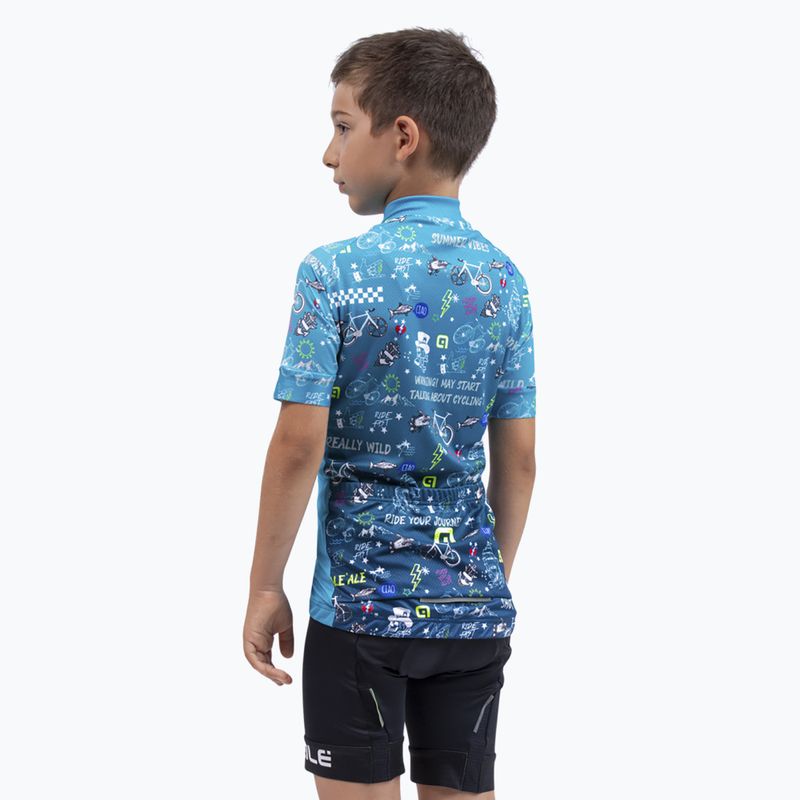 Maglia ciclismo bambino Alé Maglia Bimbo MC Vibes turchese 3