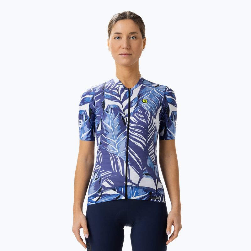 Maglia ciclismo donna Alé Leaf blu