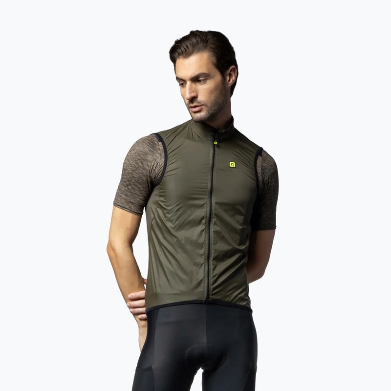 Gilet da ciclismo Alé Vento 2.0 verde militare da uomo