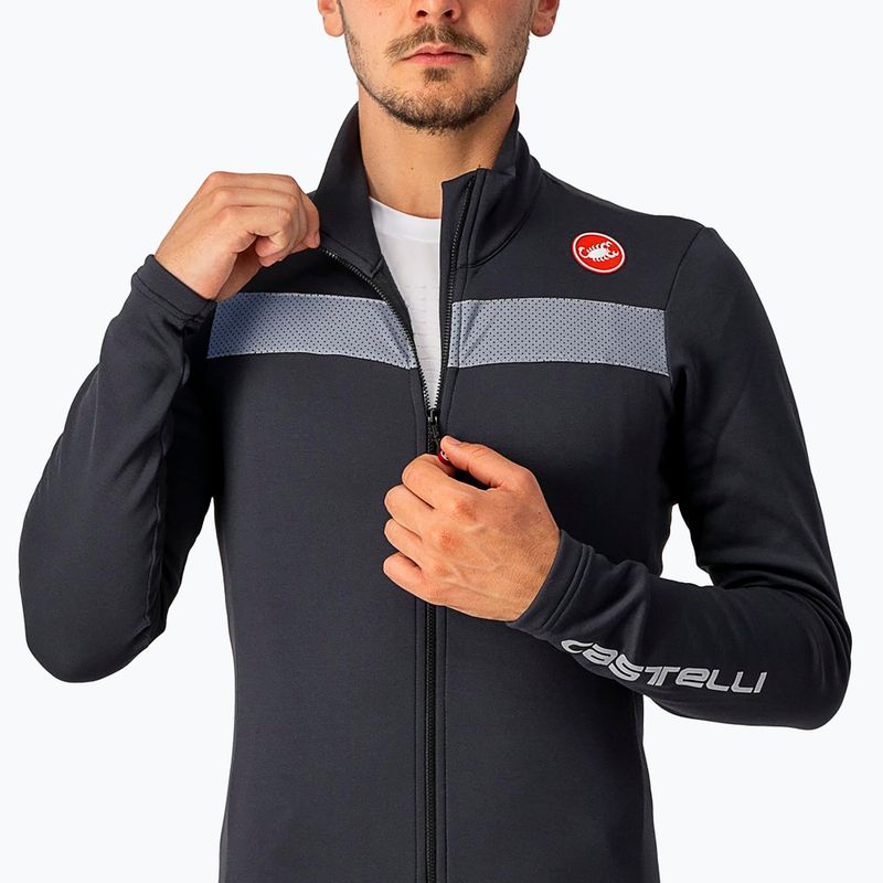 Felpa da uomo Castelli Puro 3 FZ light nero/argento reflex bike 5