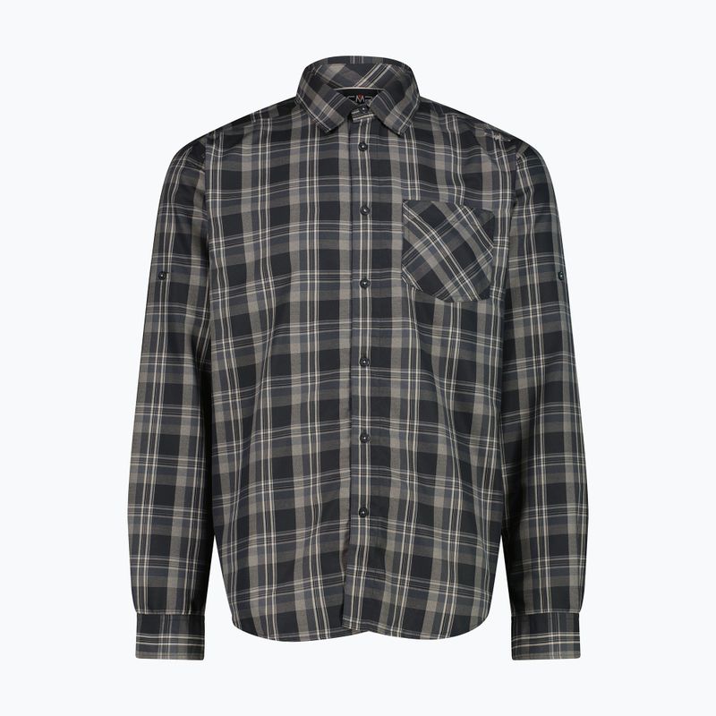 Camicia da uomo CMP 30T9927 anthracite/vanilla/grey