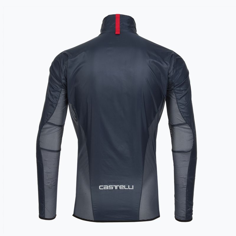 Giacca da ciclismo da uomo Castelli Aria Shell blu belga 2