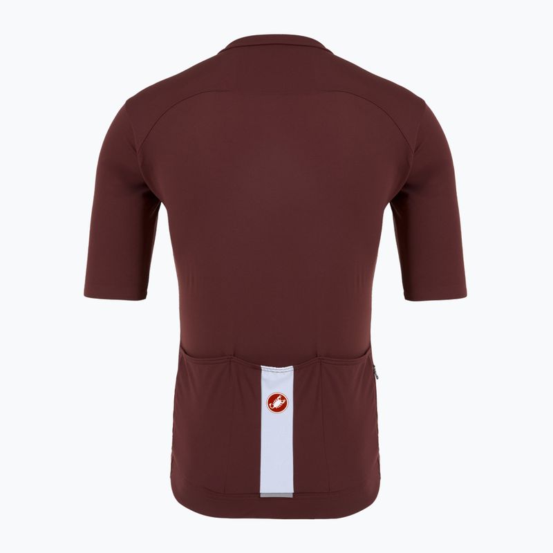 Maglia da ciclismo Castelli Prologo Lite deep bordeaux/grigio argento da uomo 2