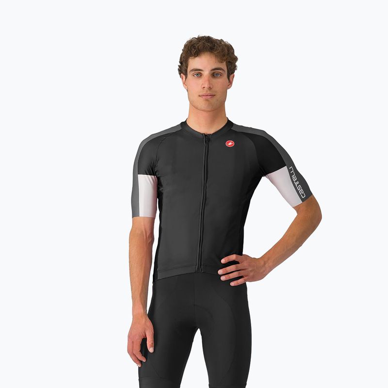 Maglia da ciclismo Castelli Entrata 6 nero chiaro/grigio scuro/grigio fumo da uomo