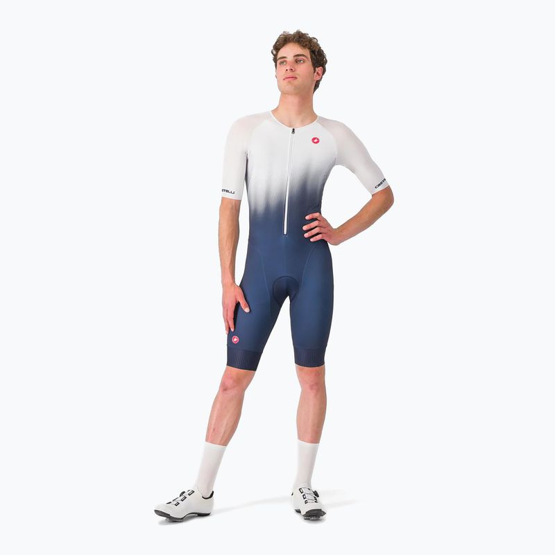 Tuta da ciclismo da uomo Castelli Core Tri blu belga/bianco 2