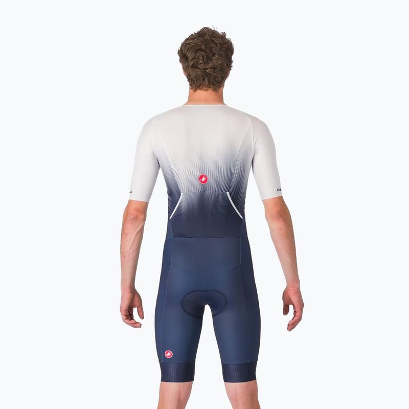 Tuta da ciclismo da uomo Castelli Core Tri blu belga/bianco 3