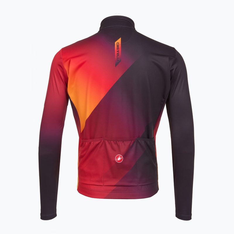 Castelli Amplify Thermal da uomo manica lunga da ciclismo dark night shade/rosso/arancio vivo 2